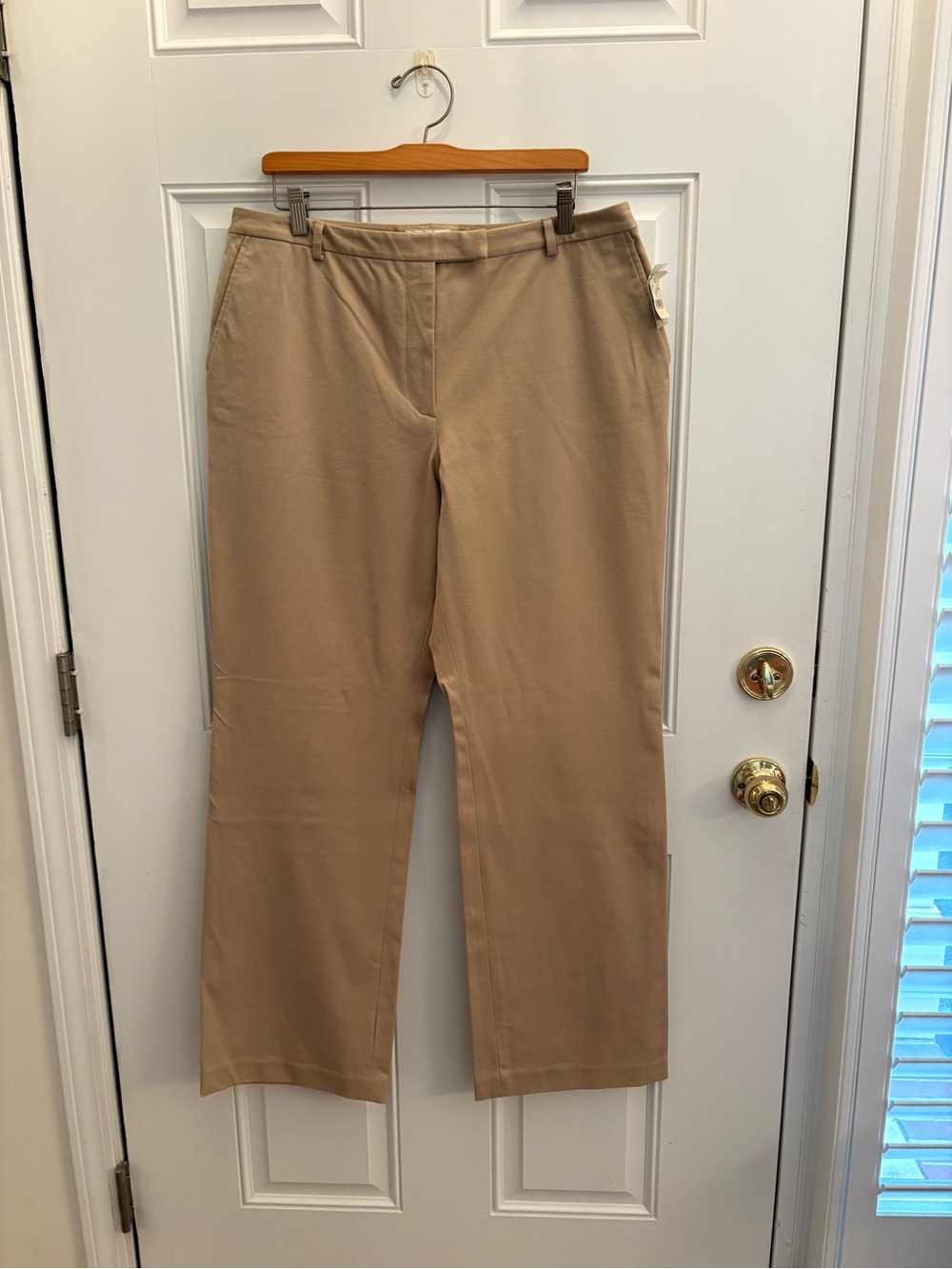 NWT, Brooks Brothers 346 Stretch Women’s Khaki Straight-Leg Chinos